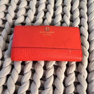 Orange leather Kate Spade wallet